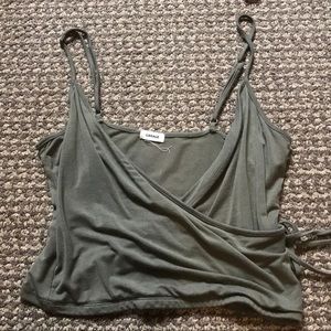 WORN ONCE ARMY GREEN CROP TOP